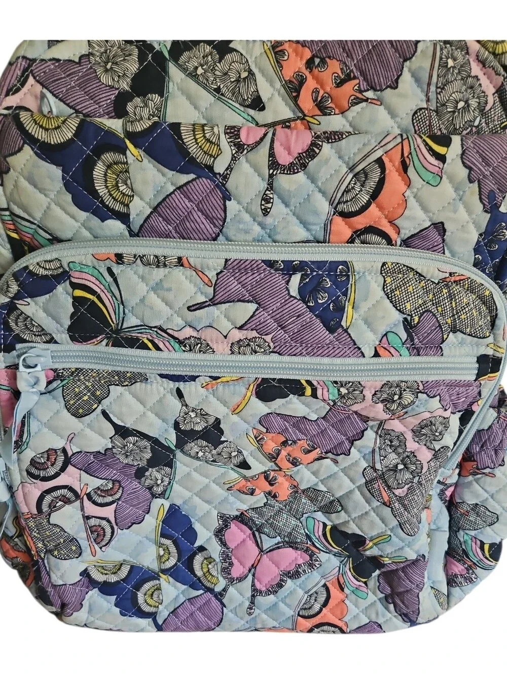 Vera Bradley Quilted "Butterfly By" Print Campus Backpack - Picture 2 of 7